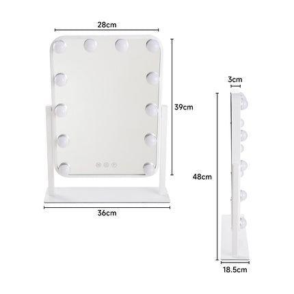 Hollywood Vanity Mirror with 12 LED Bulbs 36 x 48 cm