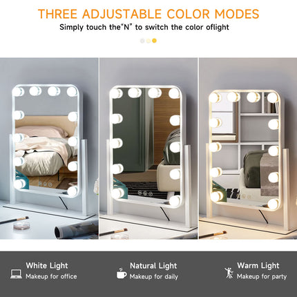 Hollywood Vanity Mirror with 12 LED Bulbs 36 x 48 cm