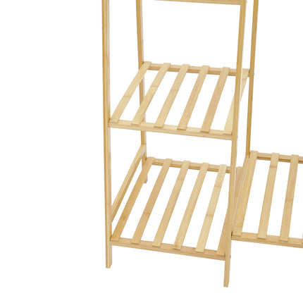 110cm Bamboo Bedroom Garment Clothes Rack Natural