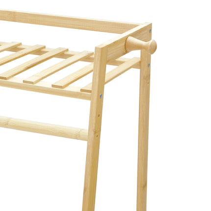 110cm Bamboo Bedroom Garment Clothes Rack Natural