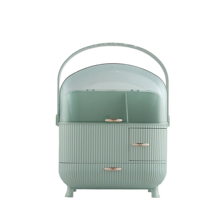 Light Green Large Dustproof Makeup Cosmetic Organizer with Handle