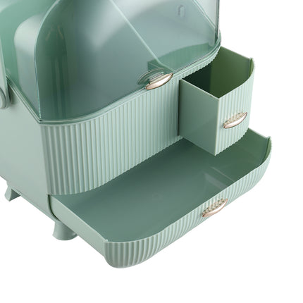Light Green Large Dustproof Makeup Cosmetic Organizer with Handle