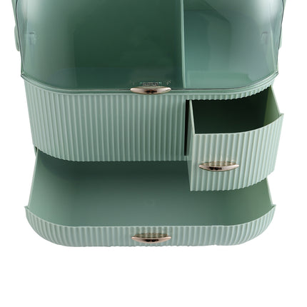 Light Green Large Dustproof Makeup Cosmetic Organizer with Handle