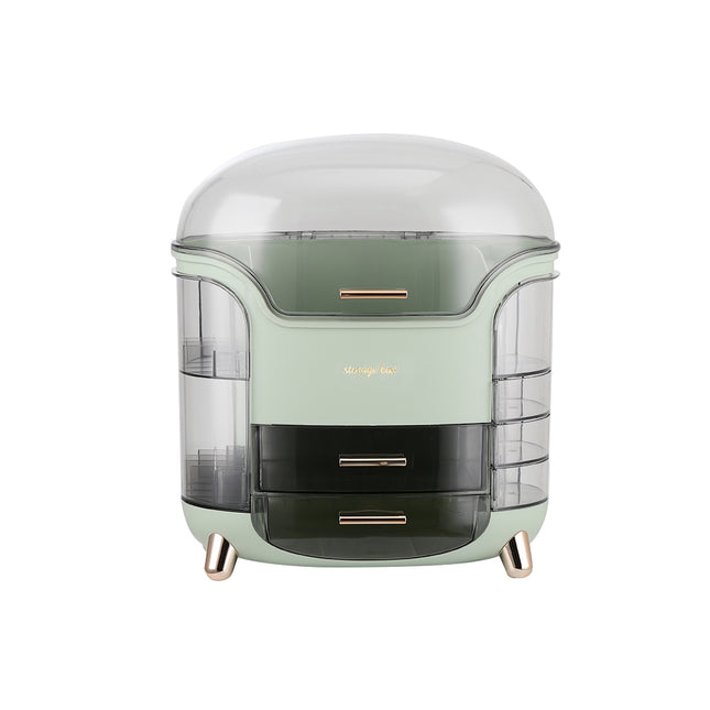 Green Large Makeup Storage Box Organizer with Drawers