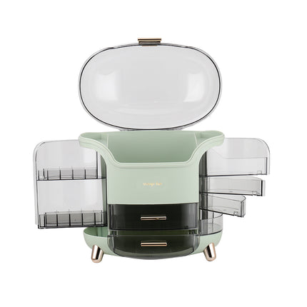 Green Large Makeup Storage Box Organizer with Drawers