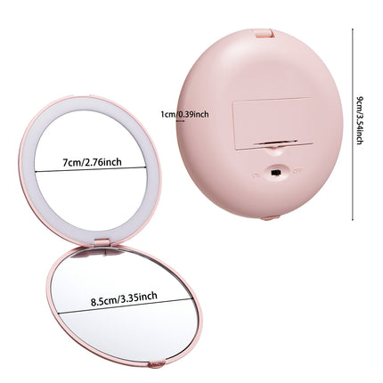 Double-Sided LED Makeup Mirror with Light 1 x 9cm Travel Size