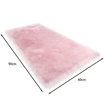 Retangular Super Soft Shaggy Area Rug Pink 90cm