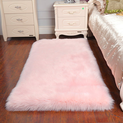 Retangular Super Soft Shaggy Area Rug Pink 90cm