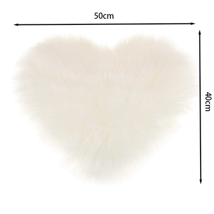 Heart Shaped Super Soft Shaggy Area Rug White/Grey/Pink