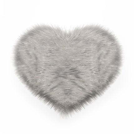 Heart Shaped Super Soft Shaggy Area Rug White/Grey/Pink