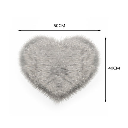 Heart Shaped Super Soft Shaggy Area Rug White/Grey/Pink