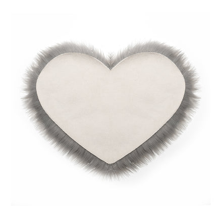 Heart Shaped Super Soft Shaggy Area Rug White/Grey/Pink