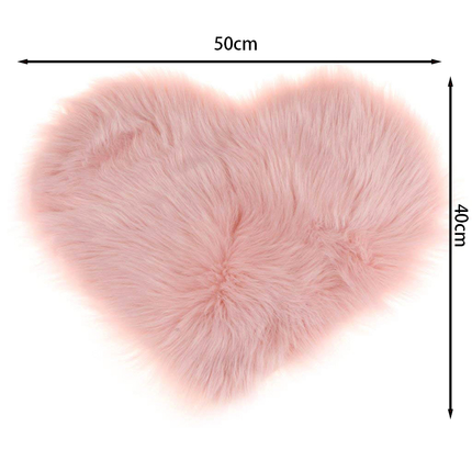 Heart Shaped Super Soft Shaggy Area Rug White/Grey/Pink
