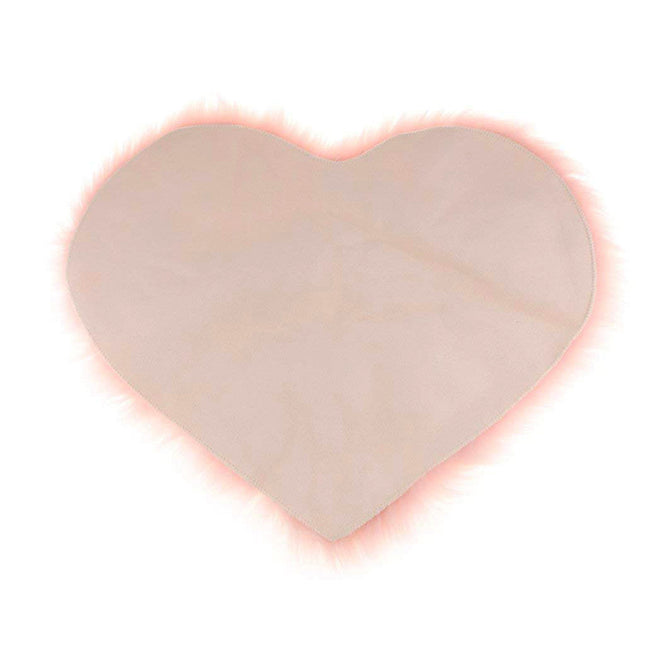 Heart Shaped Super Soft Shaggy Area Rug White/Grey/Pink