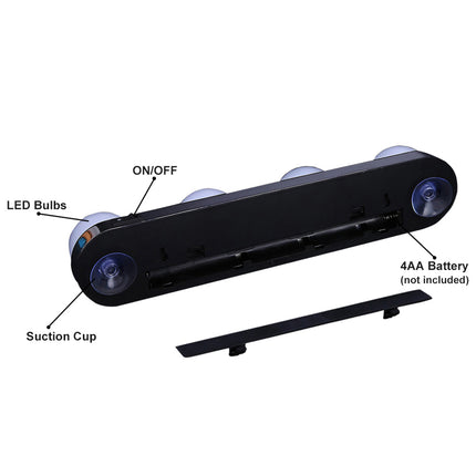 Battery Operated LED Vanity Lights with 4 Bulbs 30 x 6 cm