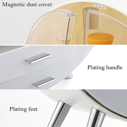 Grey Cosmetic Organizer Vanity Storage Case with Drawers and Stand