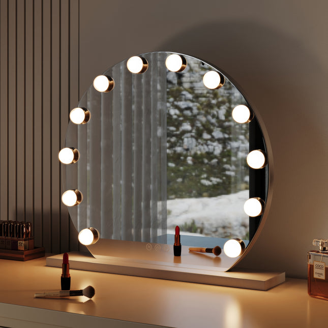 Frameless Hollywood Vanity Mirror with LED Lights 50 x 45 cm