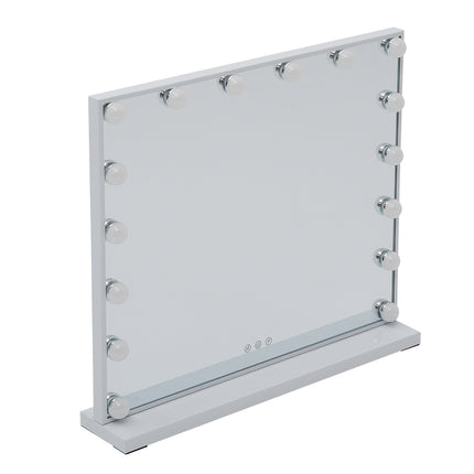 Large Makeup Vanity Dressing Table Mirror With LED Dimmable Lights 62x52cm