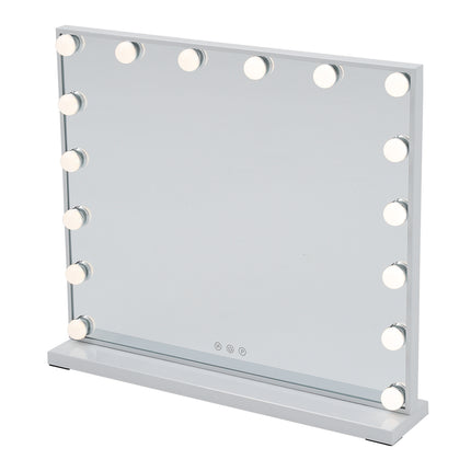 Large Makeup Vanity Dressing Table Mirror With LED Dimmable Lights 62x52cm