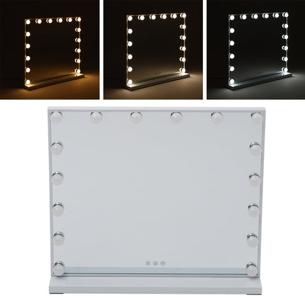 Large Makeup Vanity Dressing Table Mirror With LED Dimmable Lights 62x52cm