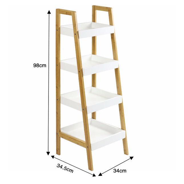 4-Tier Ladder Shelf H75cm Bathroom Shelving Unit