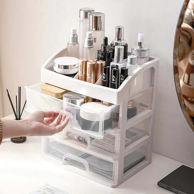 Plastic Makeup Organizer with 3 Drawers