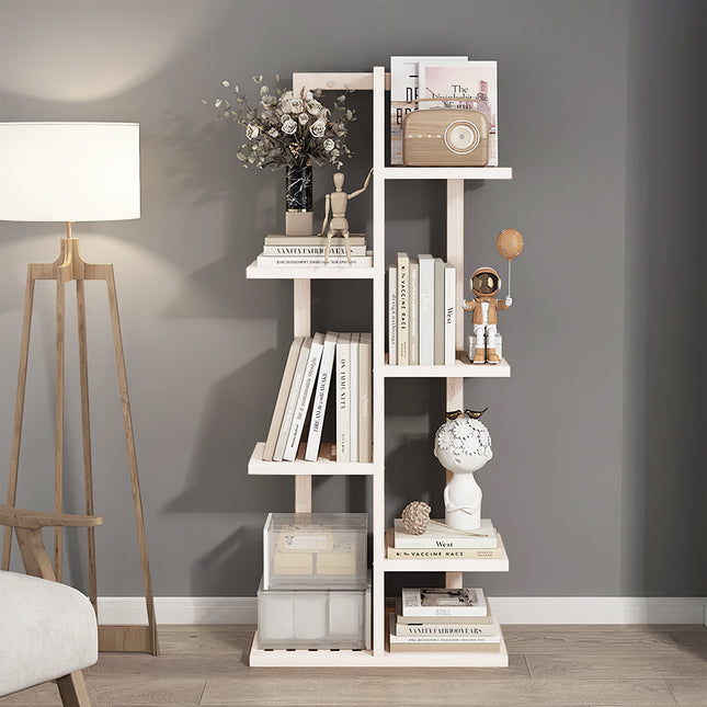 White 6 Tier Wood Flower Pots Holder Rack