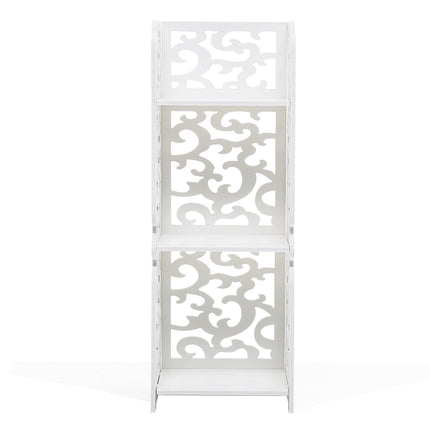 3-Tier Bathroom Storage Rack with Hollow Pattern
