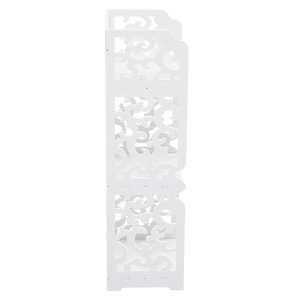 3-Tier Bathroom Storage Rack with Hollow Pattern
