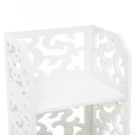 3-Tier Bathroom Storage Rack with Hollow Pattern