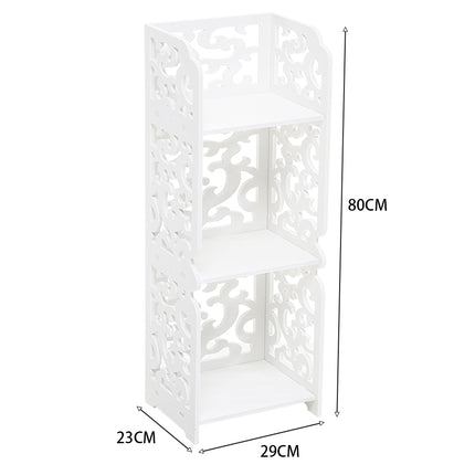 3-Tier Bathroom Storage Rack with Hollow Pattern