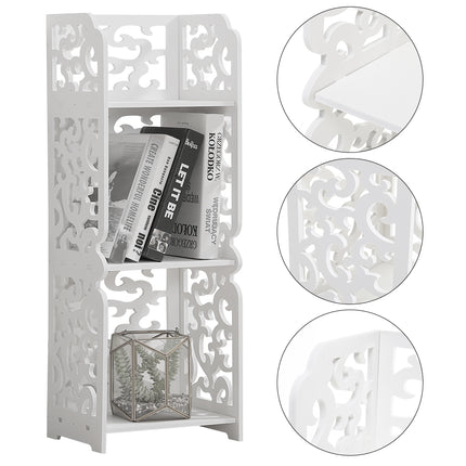 3-Tier Bathroom Storage Rack with Hollow Pattern