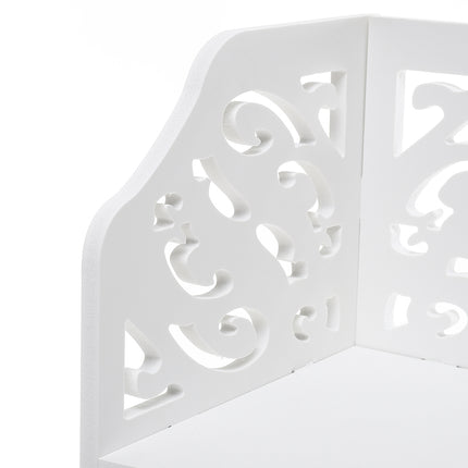 4-Tier Bathroom Corner Rack Storage Units with Hollow Pattern 80cm H