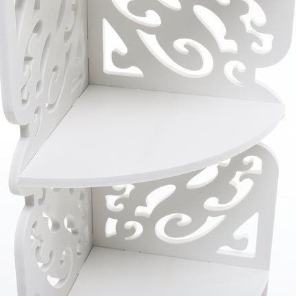 4-Tier Bathroom Corner Rack Storage Units with Hollow Pattern 80cm H