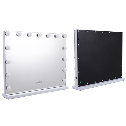 Makeup Dressing Mirror with Touch Sensor Dimmable 15 LED Lights 58x48cm