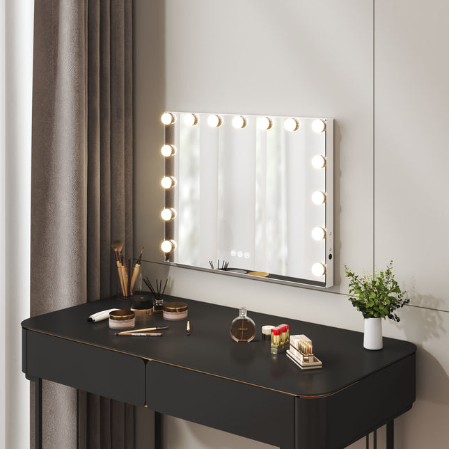 Rectangle Tabletop Hollywood Vanity Mirror with Lights