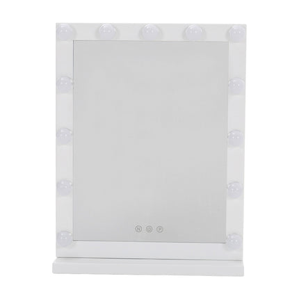 Rectangular Hollywood Lighted Makeup Mirror with Base 42 x 54 cm