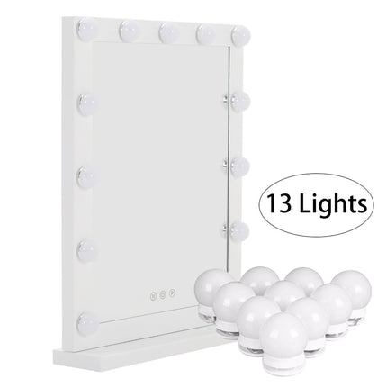 Rectangular Hollywood Lighted Makeup Mirror with Base 42 x 54 cm