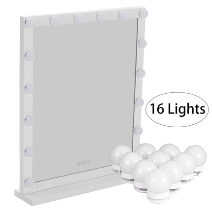 Lighted Hollywood Style Rectangular Makeup Mirror with Base 52×64cm