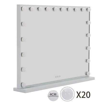 LED Lights Rectangular Makeup Mirror with Base 80x62cm