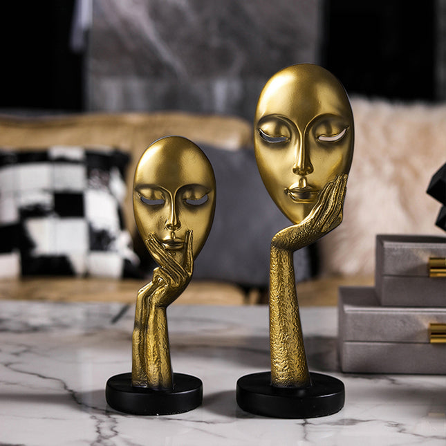 Gold 29x10CM Large Art Abstract Thinker Sculpture Statue Ornament