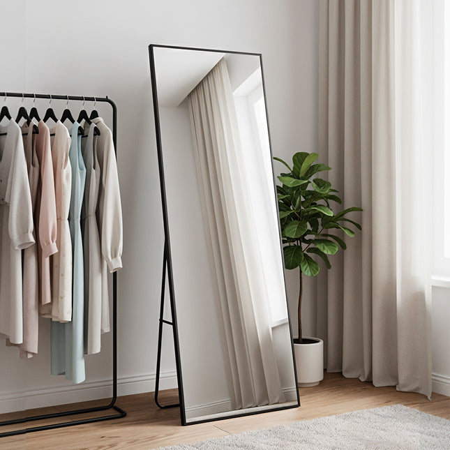 140cm Full Length Mirror with Iron Frame and Stand