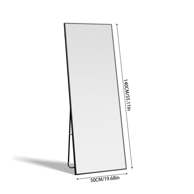 140cm Full Length Mirror with Iron Frame and Stand