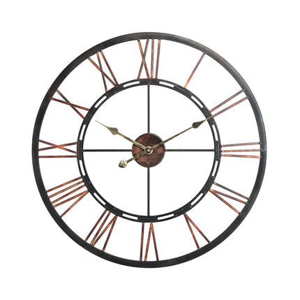 Black 60CM Metal Roman Numerals Wall Clock