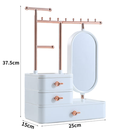 Jewelry Organizer Makeup Storage Box Necklace Eearring Display