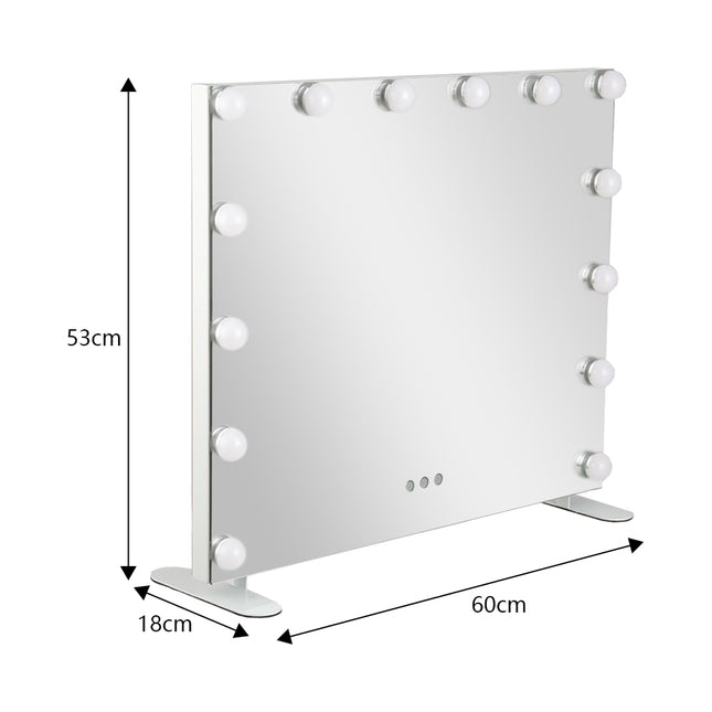 LED Dimmable Bulbs Vanity Mirror for Bedroom 60×53cm