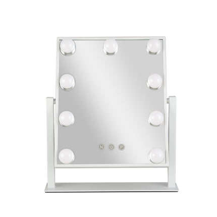 Hollywood Vanity Mirror with 9 LED Bulbs, 3 Colour Lighting Modes 30 x 35 cm
