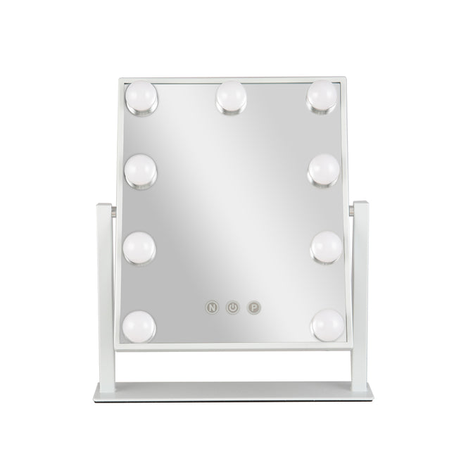 Hollywood Vanity Mirror with 9 LED Bulbs, 3 Colour Lighting Modes 30 x 35 cm