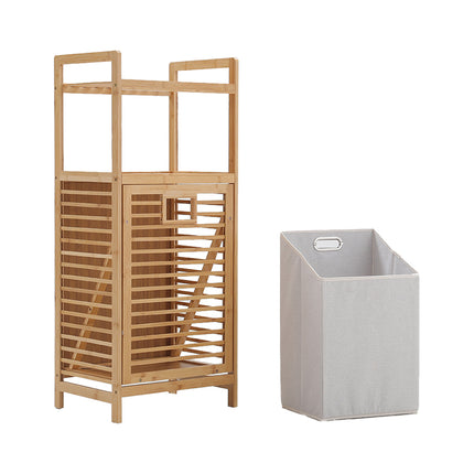 Bamboo Laundry Hamper Basket with Liner Oxford Bag