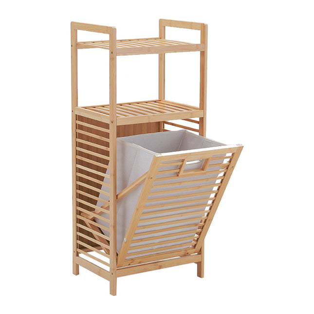 Bamboo Laundry Hamper Basket with Liner Oxford Bag